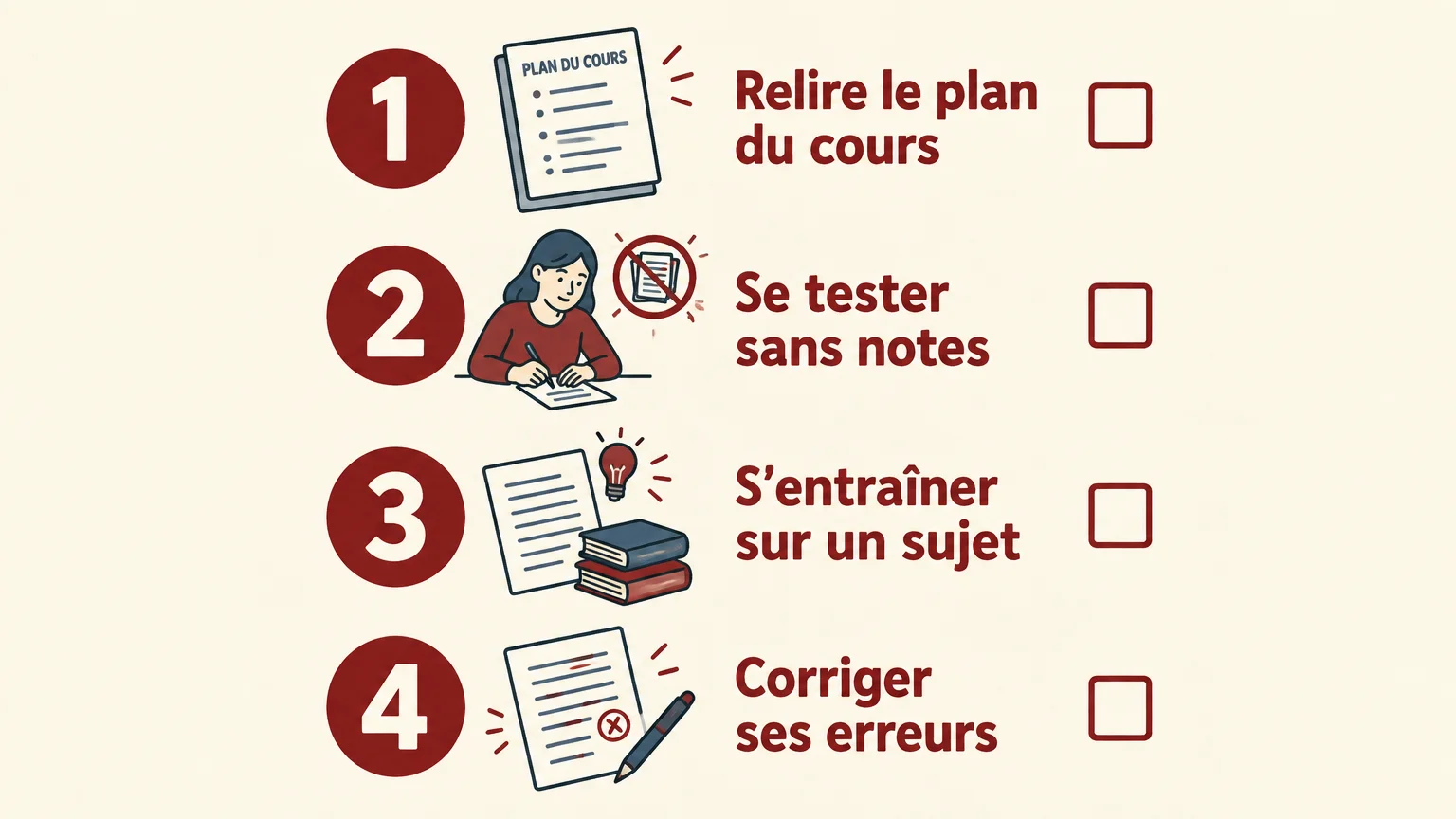 Quatre étapes pour organiser les révisions de droit